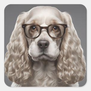 Pegatina Cuadrada Cocker Spaniel estadounidense