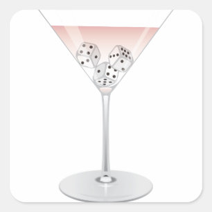 Pegatina Cuadrada Cocktail Bunco Martini