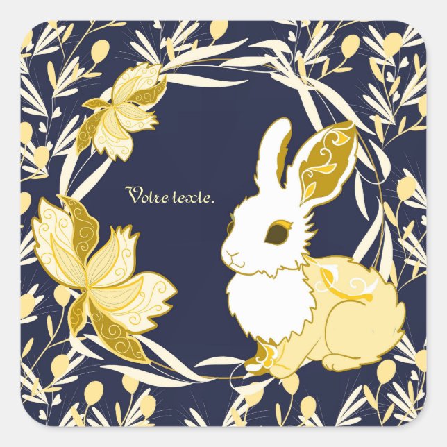 Pegatina Cuadrada Coco le lapin (Anverso)