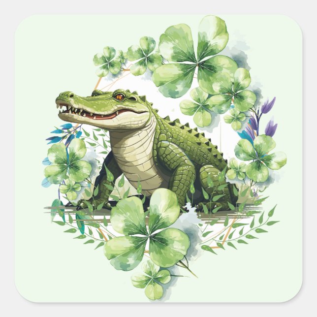 Pegatina Cuadrada cocodrille  (Anverso)