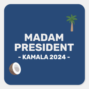 Pegatina Cuadrada Coconut Harris 2024 Señora Presidenta