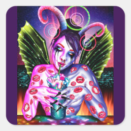 Pegatina Cuadrada Cóctel