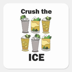 Pegatina Cuadrada Cóctel Mint Julep Aplasta El Hielo Divertido