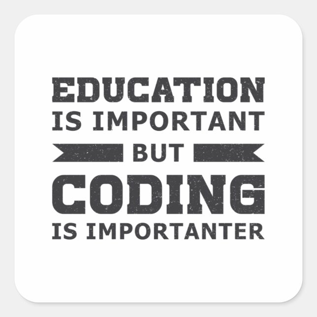 Pegatina Cuadrada Codificación de código médico es importante progra (Anverso)