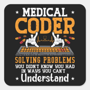 Pegatina Cuadrada Codificación del asistente de solución de problema