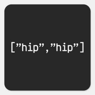 Pegatina Cuadrada Codificación del programador de cabinas Hip Hip