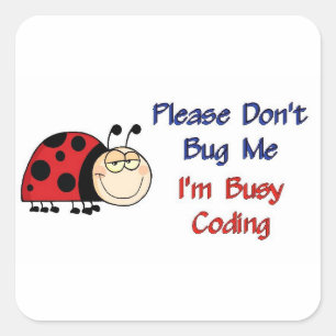 Pegatina Cuadrada Codificador médico Ladybug-2
