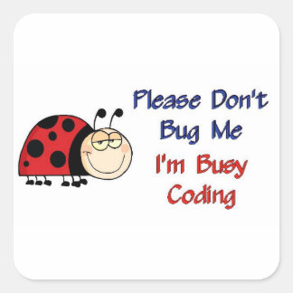 Pegatina Cuadrada Codificador médico Ladybug-2