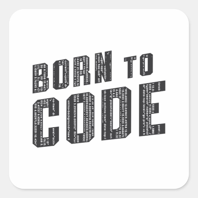 Pegatina Cuadrada Codificador Médico Nacido En Programador De Código (Anverso)