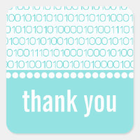Código Binario de Moda Geek Gracias Pegatinas, Aqu