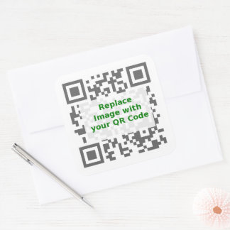 Pegatina Cuadrada Código de análisis QR - Promocionar tu mensaje en 