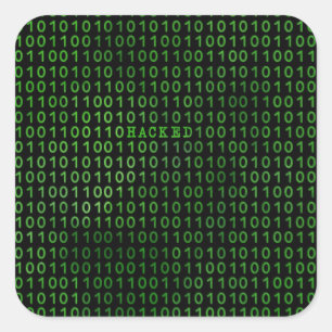 Pegatina Cuadrada Código de ordenador CORTADO