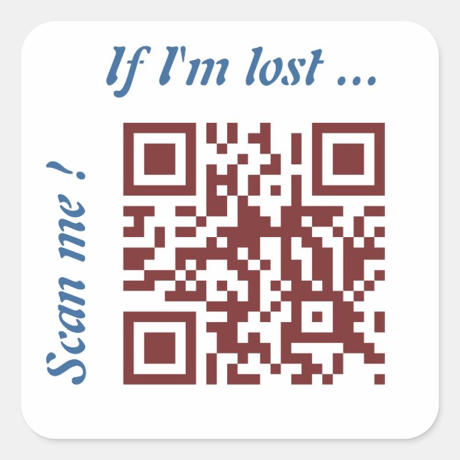 Pegatina Cuadrada Código QR (Anverso)