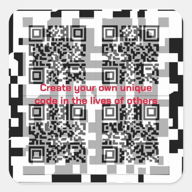 Pegatina Cuadrada Código QR (Anverso)