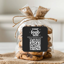 Pegatina Cuadrada Código QR Añadir tu logotipo promocional marca com