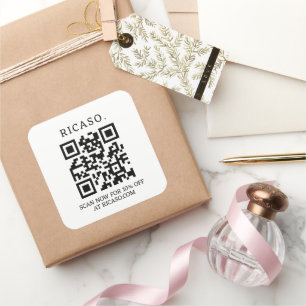 Pegatina Cuadrada Código QR comercial Promocional