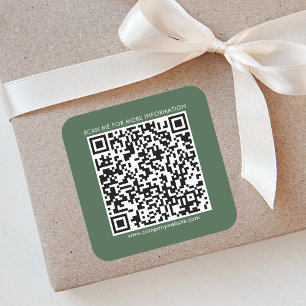 Pegatina Cuadrada Código QR comercial y sitio web de la empresa en c