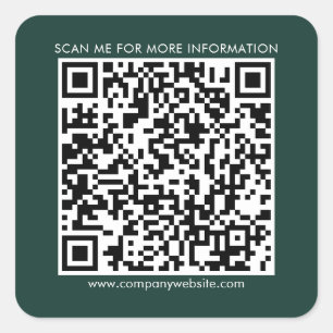 Pegatina Cuadrada Código QR comercial y sitio web modernos personali