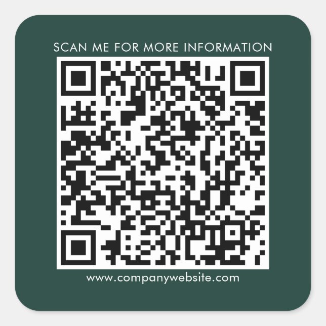 Pegatina Cuadrada Código QR comercial y sitio web modernos personali (Anverso)