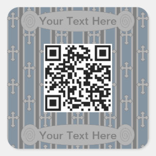 Pegatina Cuadrada Código QR Cruz divertido y elegante
