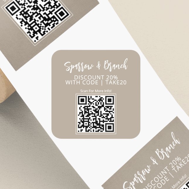 Pegatina Cuadrada Código QR Cupón de descuento escaneable (Subido por el creador)