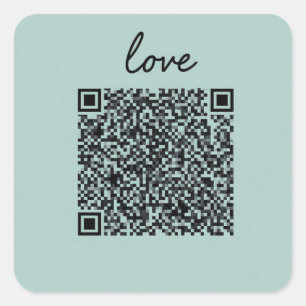 Pegatina Cuadrada Código QR de amor