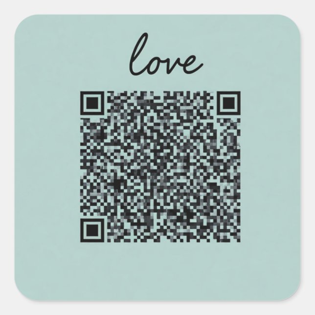 Pegatina Cuadrada Código QR de amor (Anverso)