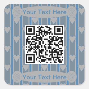 Pegatina Cuadrada Código QR de corazón divertido y elegante