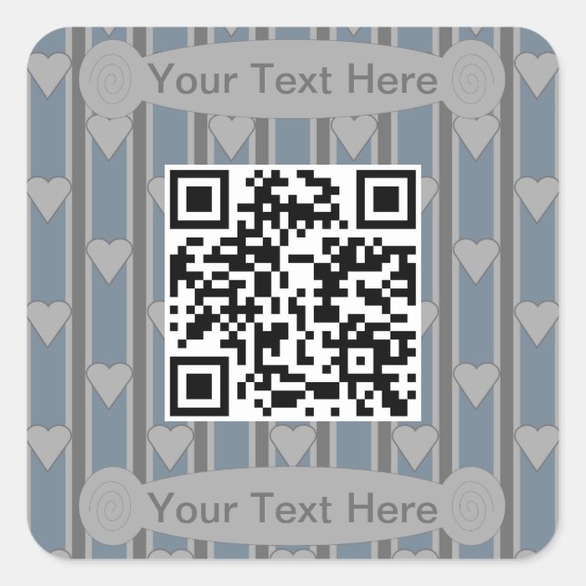 Pegatina Cuadrada Código QR de corazón divertido y elegante (Anverso)