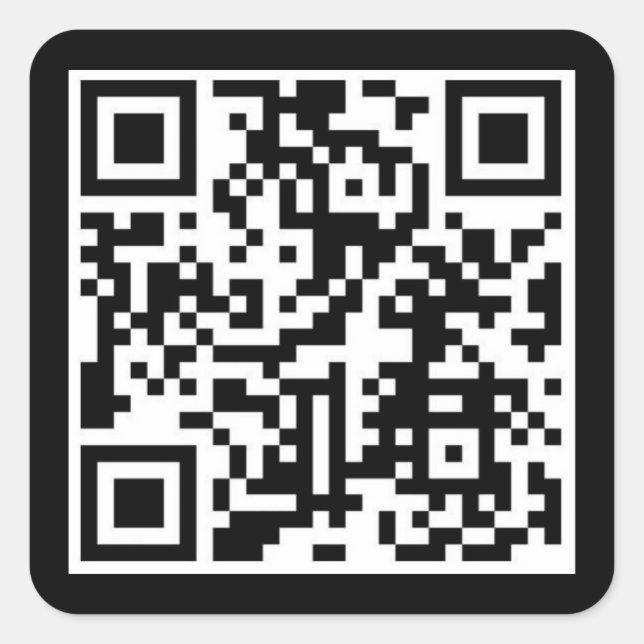 Pegatina Cuadrada Código QR de cumpleaños (Anverso)