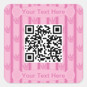 Pegatina Cuadrada Código QR de divertido y divertido boliche