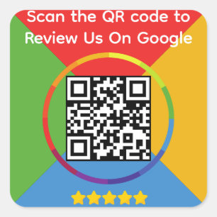 Pegatina Cuadrada Código QR de Google Review