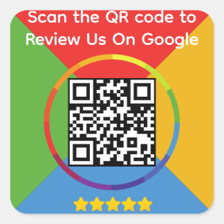 Pegatina Cuadrada Código QR de Google Review