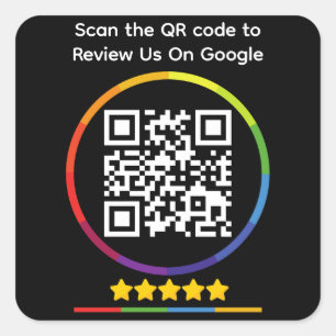 Pegatina Cuadrada Código QR de Google Review
