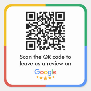 Pegatina Cuadrada Código QR de Google Review Link