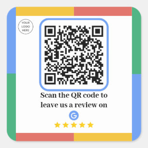 Pegatina Cuadrada Código QR de Google Review Link   Repaso a Google