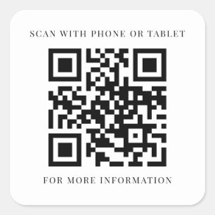 Pegatina Cuadrada Código QR de información comercial personalizada