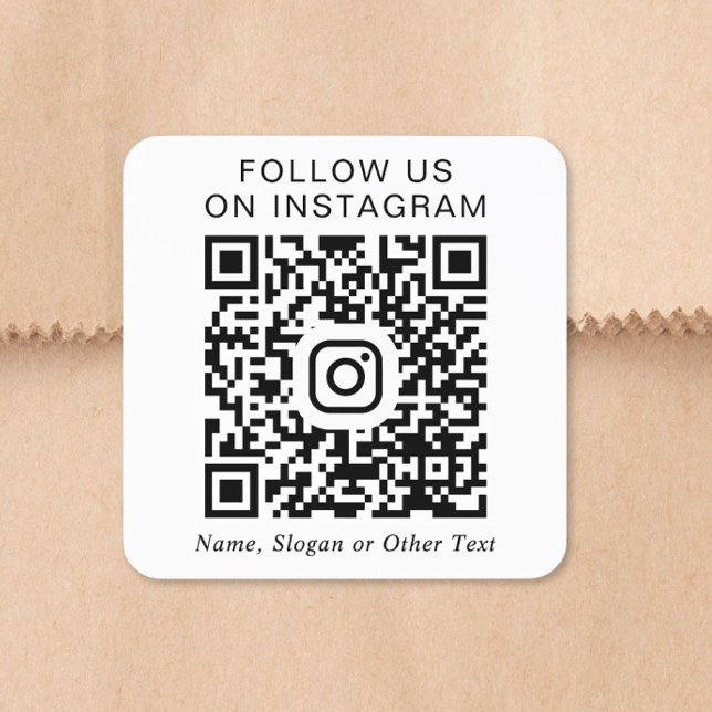 Pegatina Cuadrada Código QR de Instagram (Instagram QR Code Square Sticker)