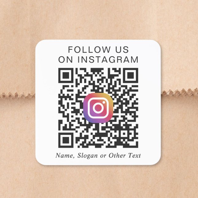 Pegatina Cuadrada Código QR de Instagram (Instagram QR Code Square Sticker)