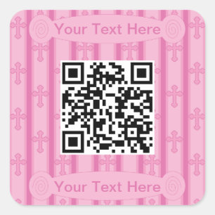 Pegatina Cuadrada Código QR de intercambio diverso y divertido