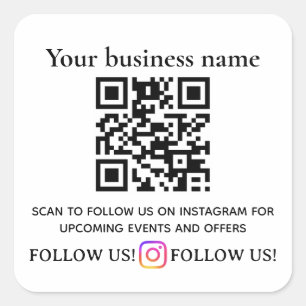 Pegatina Cuadrada Código QR de Mantente Conectado   Seguir en Instag