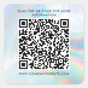 Pegatina Cuadrada Código QR de marketing personalizado holográfico p