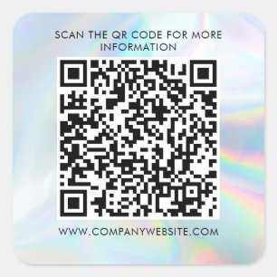 Pegatina Cuadrada Código QR de marketing personalizado holográfico p