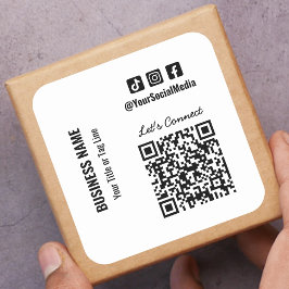 Pegatina Cuadrada Código QR de medios sociales
