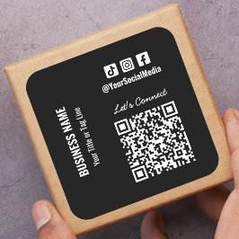 Pegatina Cuadrada Código QR de medios sociales
