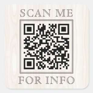 Pegatina Cuadrada Código QR de Negocio de Bienestar Natural Escanear