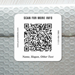 Pegatina Cuadrada Código QR de Negocio Moderno
