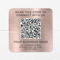 Código QR de Negocios Rosa Dorado