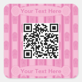 Pegatina Cuadrada Código QR de Palomitas Divertidas y Elegantes