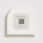 Pegatina Cuadrada Código QR de Parker Boda<br><div class="desc">Este diseño boda presenta un diseño elegante y formal, perfecto para una ceremonia sofisticada. La invitación presenta una estética minimalista, con líneas depuradas y un enfoque en la tipografía. Los nombres se muestran de forma prominente en una fuente serif clásica, lo que da un aire de gracia eterna a la...</div>